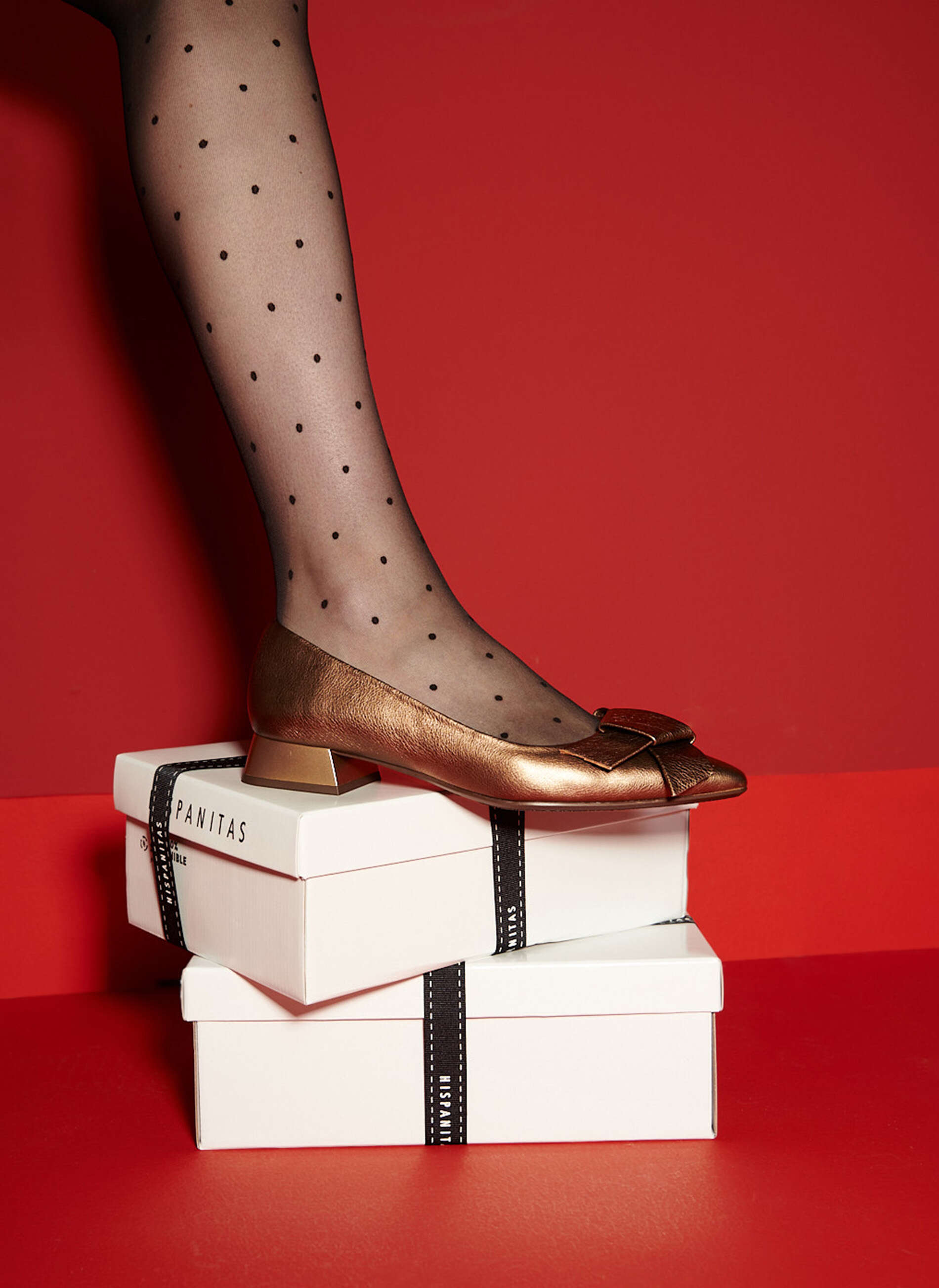 Bailarina Hispanitas Aruba Mujer - Tejido Rejilla Tacón 3cm