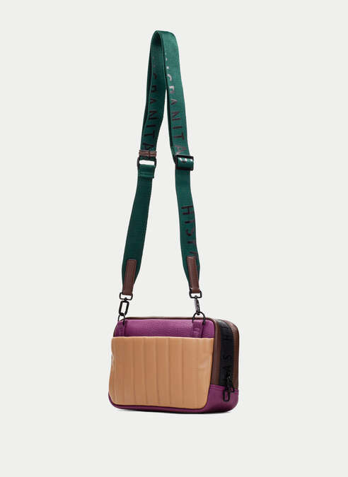 bandolera  vert-marron-magenta