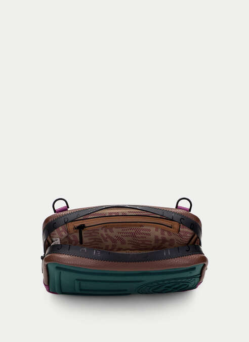 bandolera  vert-marron-magenta