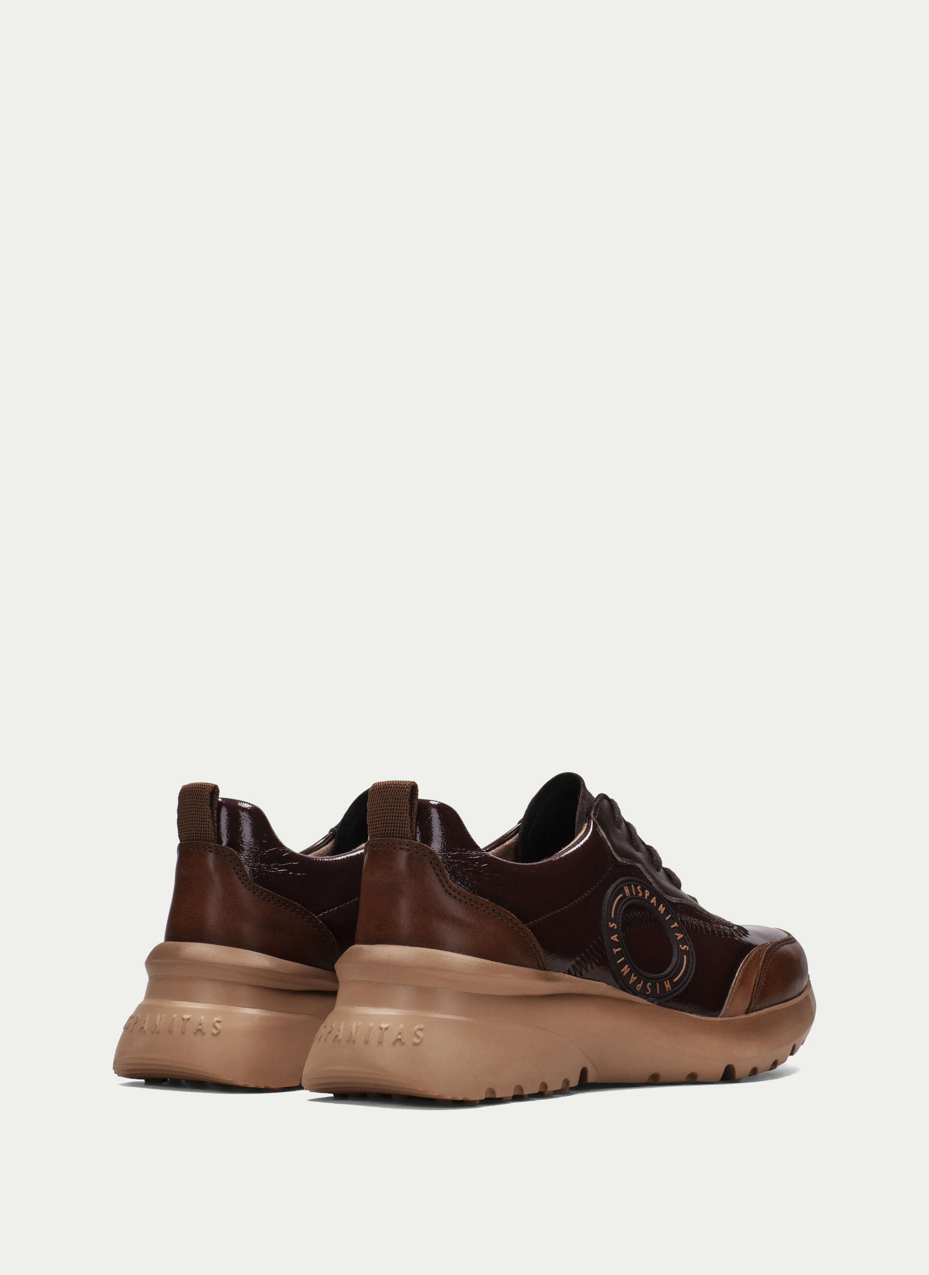 Sneakers Hispanitas Daim Cuir Marron Avec Zip - Taille 36 - Occasion Très Bon état