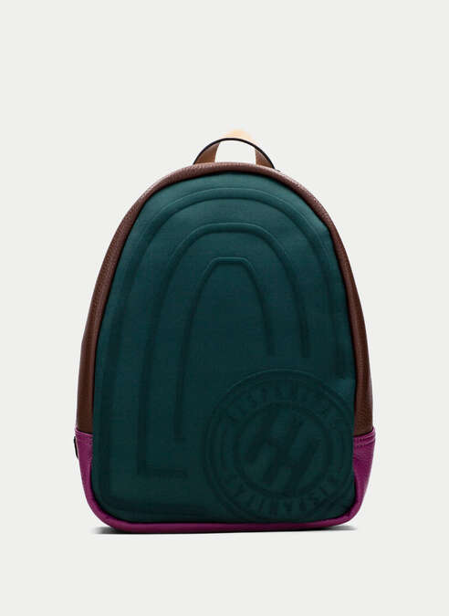 mochila  vert-marron-magenta