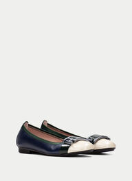 outlet bailarina basil azul-milk-forest - hispanitas