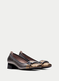 outlet bailarina manila oro-acero - hispanitas