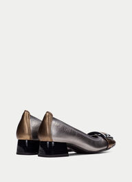 outlet bailarina manila oro-acero - hispanitas