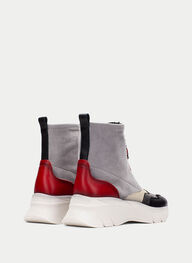 outlet botín sport helsinki negro-gris-rojo - hispanitas