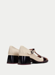 outlet t-strap milan vin-milk-almond - hispanitas