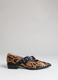 zapatos bailarina turin leopardo-camel-negro - hispanitas