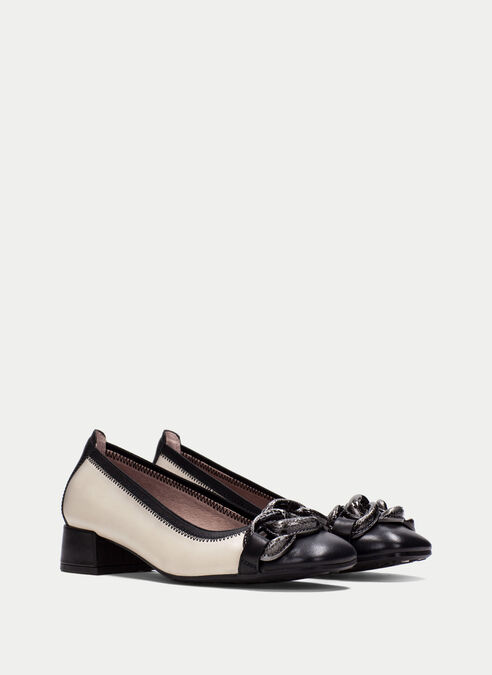 bailarina tacon oporto noir-creme