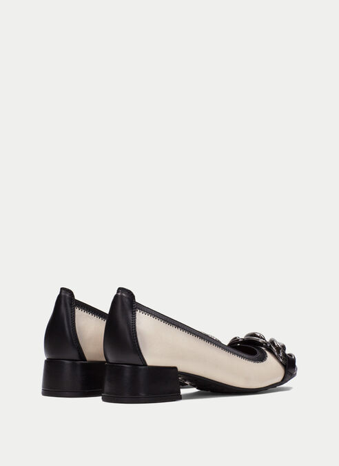 bailarina tacon oporto noir-creme