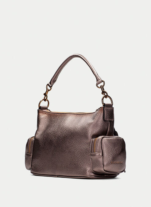 bolso de hombro  metal-taupe