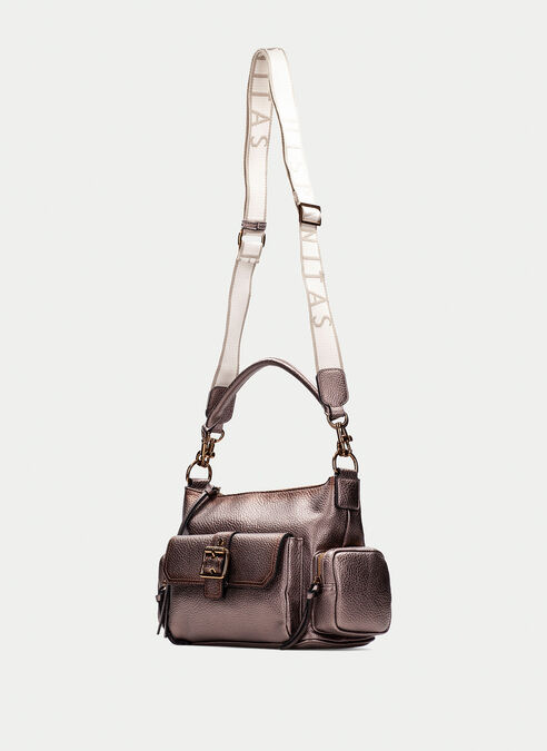 bolso de hombro  metal-taupe