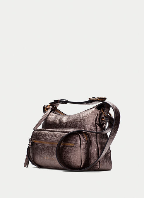 bolso de hombro  taupe-metalizado