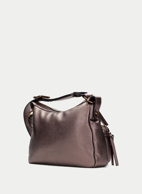 bolso de hombro  taupe-metalizado