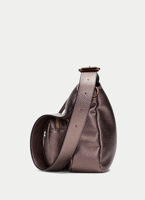 bolso de hombro  taupe-metalizado