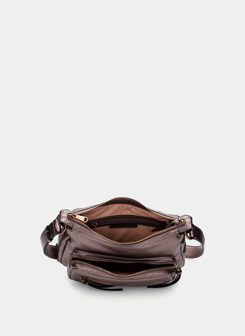 bolso de hombro  taupe-metalizado