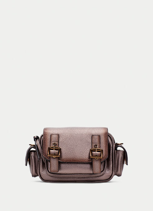 bolso de hombro  taupe-metalizado
