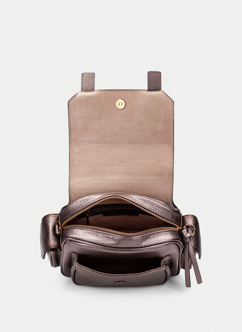 bolso de hombro  taupe-metalizado