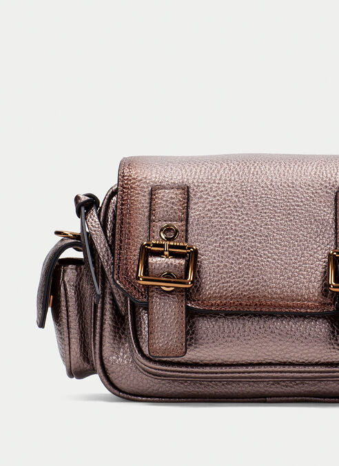 bolso de hombro  taupe-metalizado