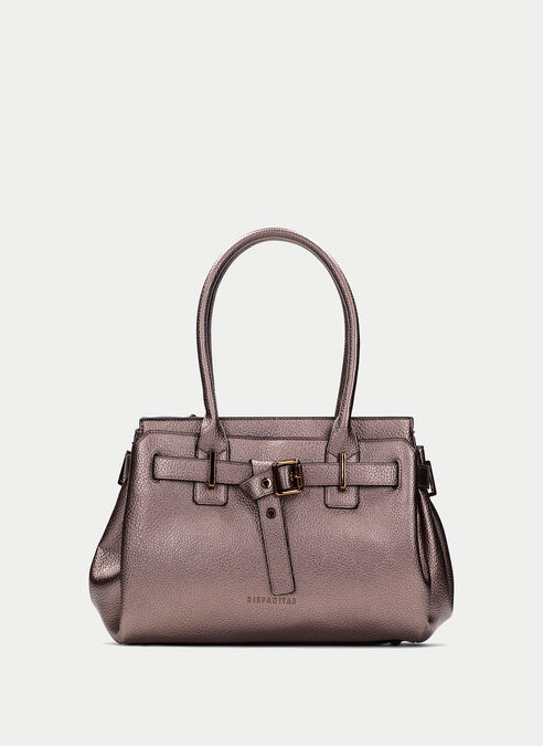 bolso de mano  taupe-metalizado