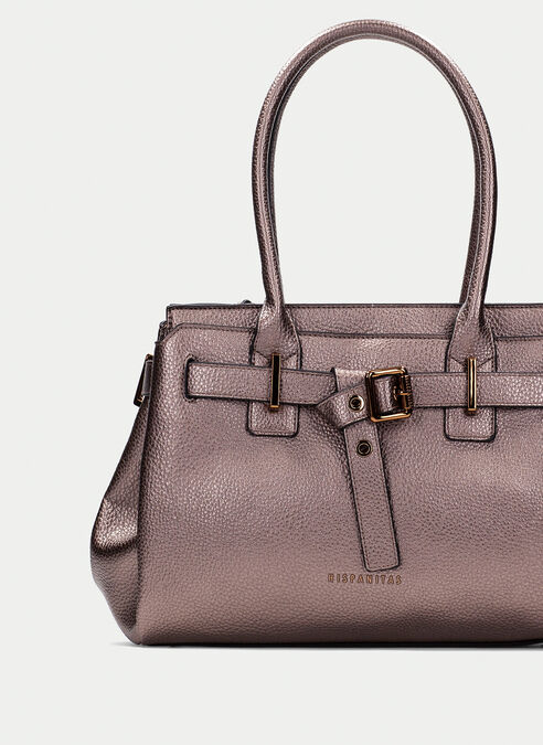 bolso de mano  taupe-metalizado