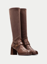 zapatos bota tokio avellana - hispanitas