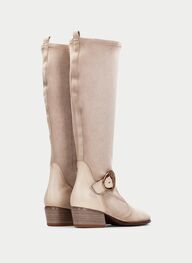 zapatos bota verona crema - hispanitas