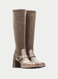 zapatos bota tokio taupe - hispanitas