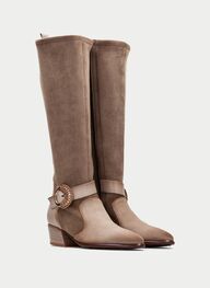 zapatos bota verona taupe - hispanitas