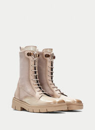 zapatos botin hamburgo crema - hispanitas