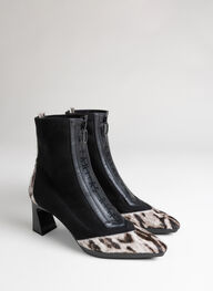 scarpe stivaletto atlanta leopardo-bianco-nero - hispanitas