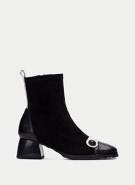 shoes ankle-boot marsellablack-cream - hispanitas