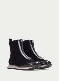 zapatos botín sport kansas negro-plomo - hispanitas