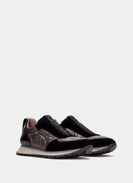 zapatos deportivos kansas negro-taupe - hispanitas