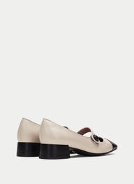 zapatos mary jane oporto crema-negro - hispanitas