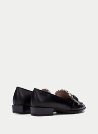 zapatos mocasin turin negro-cebra - hispanitas