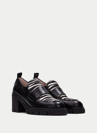 zapatos mocasin zurich negro-cebra - hispanitas