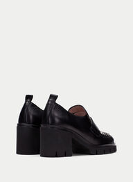 zapatos mocasin zurich negro-cebra - hispanitas