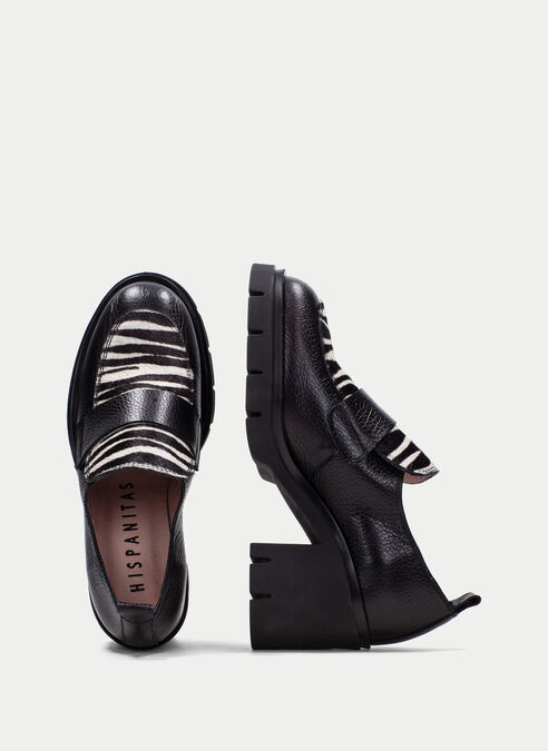 mocasin zurich noir-zebre