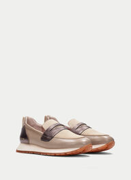 zapatos mocasín sport kansas crema-taupe - hispanitas