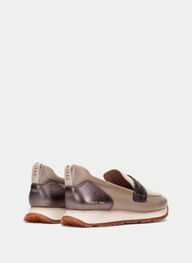 zapatos mocasín sport kansas crema-taupe - hispanitas