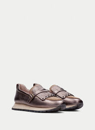 zapatos mocasín sport kansas taupe-metalizado - hispanitas