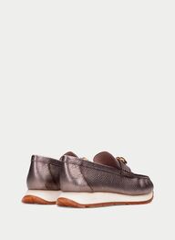 zapatos mocasín sport kansas taupe-metalizado - hispanitas