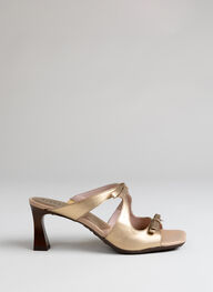 zapatos sandalia tacón rosa platino - hispanitas