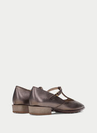 zapatos t-strap turin taupe-metalizado - hispanitas