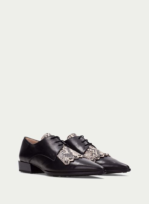 zapatos planos turin noir-python