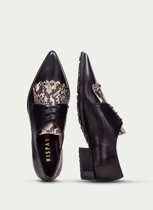 zapatos planos turin noir-python