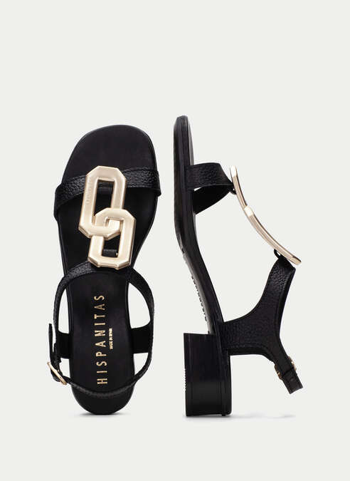 sandalias planas lara noir
