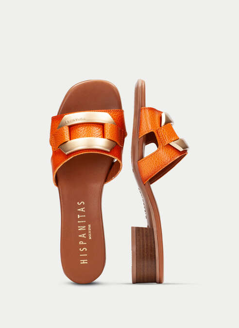 sandalias planas lara papaya