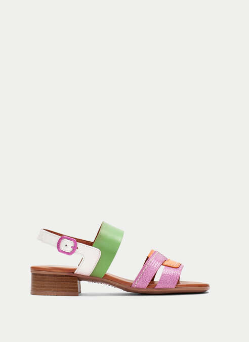 sandalias planas lara rose-papaye-lime