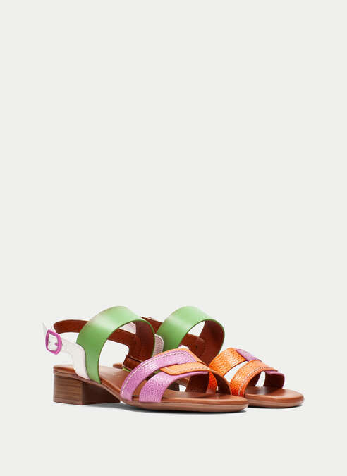 sandalias planas lara rose-papaye-lime
